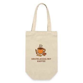 Schulanfang Lehrerin Kaffee - Geschenkbeutel für Flaschen - Natur - Vorne