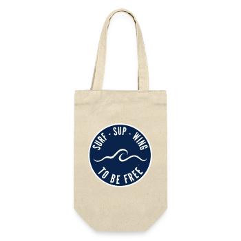 Surf SUP Wing to be free – Badge in Navy - Gift Bag for Bottles - nature - Front