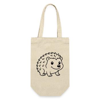 Süßer Igel Seitenansicht Tiermotiv - Geschenkbeutel für Flaschen - Natur - Vorne