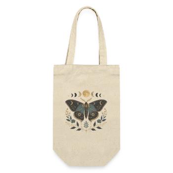 Vintage Moth & Moon – Celestial Dark Academia - Gift Bag for Bottles - nature - Front