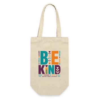 Be Kind – Colorful Typography Statement Word Stack - Gift Bag for Bottles - nature - Front