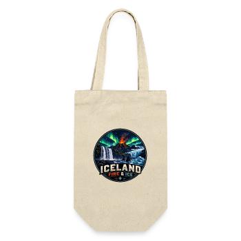 Iceland Fire and icee Vintage Travel Badge Logo - Gift Bag for Bottles - nature - Front
