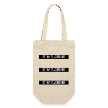 It's Okay To Ask For Help Help Questions Saying Logo - Gift Bag for Bottles - nature - Front