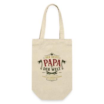 Der beste Papa der Welt - Geschenkbeutel für Flaschen - Natur - Vorne