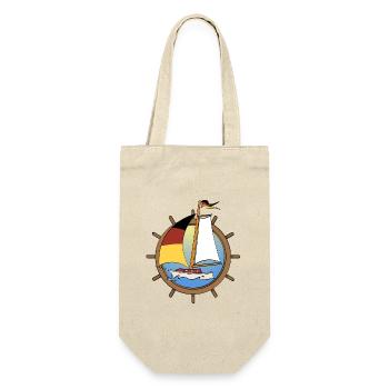 Sailboat with German flag in steering wheel - Gift Bag for Bottles - nature - Front