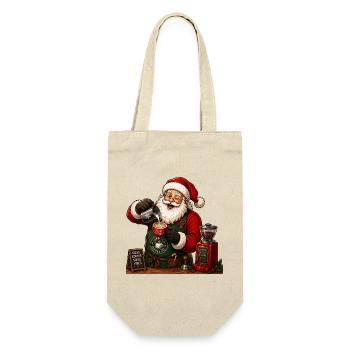 Santa Christmas coffeeshop - Gift Bag for Bottles - nature - Front