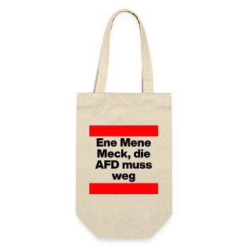 ENE MENE MECK DIE AFD MUSS WEG, NO AFD, NO NZS - Geschenkbeutel für Flaschen - Natur - Vorne