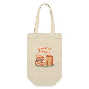 Bookstore Therapy Reading Books Retro - Gift Bag for Bottles - nature - Front