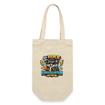 Ich rock den Kindergarten jeden Tag - Geschenkbeutel für Flaschen - Natur - Vorne