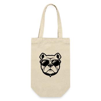 Bouledogue avec lunettes de soleil - Sac à bouteille - nature - Devant