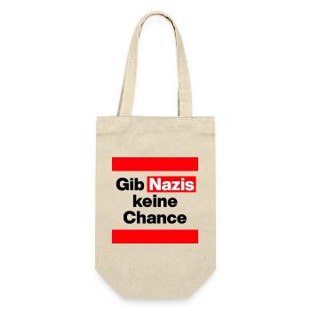 GIB NAZIS KEINE CHANCE, NO NZS, NO AFD, DEMOKRATIE - Geschenkbeutel für Flaschen - Natur - Vorne