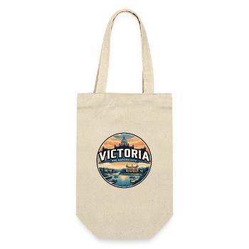 Retro Victoria Inner Harbour Reiseabzeichen - Geschenkbeutel für Flaschen - Natur - Vorne