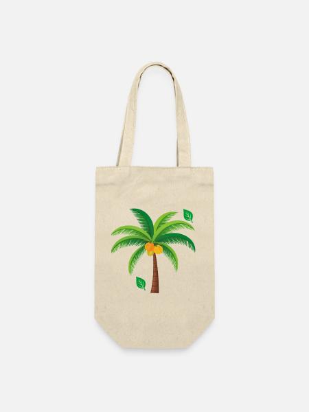 Tropische Palme Bunt - Geschenkbeutel für Flaschen - Natur