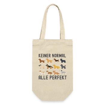 Keiner Normal Alle Perfekt - Geschenkbeutel für Flaschen - Natur - Vorne