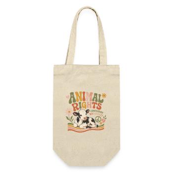Veau Vegan Retro Animal Rights - Sac à bouteille - nature - Devant