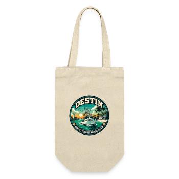 Destin Luckiest Fischerdorf Retro-Emblem - Geschenkbeutel für Flaschen - Natur - Vorne