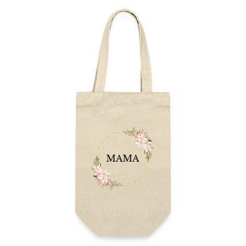 Gold Ring Floral Frame Pink - Gift Bag for Bottles - nature - Front
