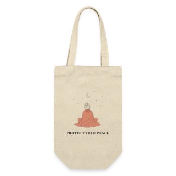Protégez votre paix - Art au trait minimaliste - Sac à bouteille - nature - Devant