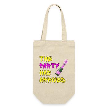 THE PARTY HAS ARRIVED, KANN LOS GEHEN MAUS - Geschenkbeutel für Flaschen - Natur - Vorne