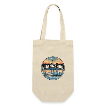 Retro Guangzhou Canton Tower Badge - Gift Bag for Bottles - nature - Front