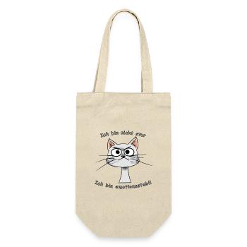 Emotionsstabile Katze Comic - Geschenkbeutel für Flaschen - Natur - Vorne