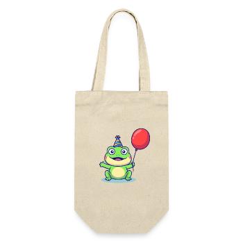 Grenouille de fête avec ballon - Sac à bouteille - nature - Devant