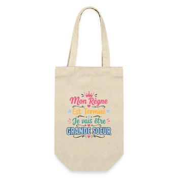 Annonce Grossesse Futur Grande Soeur Cadeau - Sac à bouteille - nature - Devant