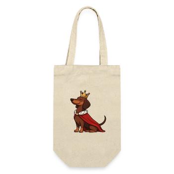 Proud Dachshund with Crown – Royal Dog - Gift Bag for Bottles - nature - Front