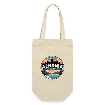 Retro Albanien Ksamil-Inseln-Abzeichen - Geschenkbeutel für Flaschen - Natur - Vorne