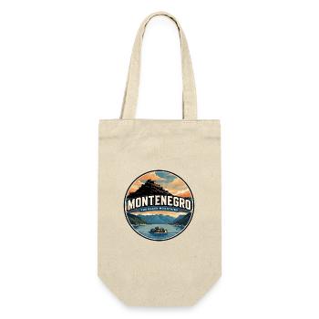 Retro Montenegro Bay of Kotor Badge - Gift Bag for Bottles - nature - Front