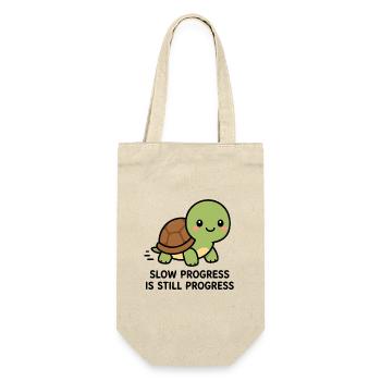 Slow Progress Is Still Progress Cute Kawaii Turtle - Gift Bag for Bottles - nature - Front