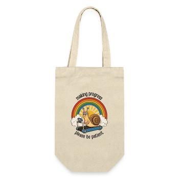 Patient snail on treadmill - Gift Bag for Bottles - nature - Front