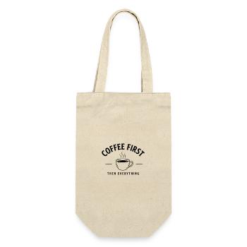 Coffee First Then Everything – Kaffee - Gift Bag for Bottles - nature - Front