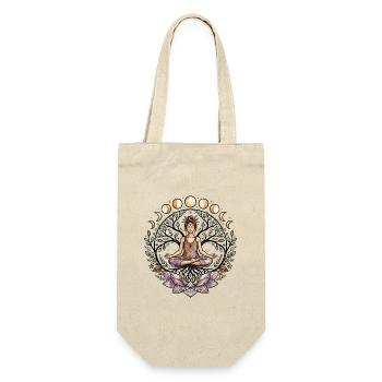 Yoga Woman Tree of Life Lotus Moon Phases - Atma Boho - Gift Bag for Bottles - nature - Front
