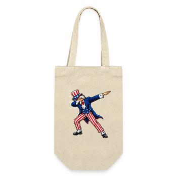 Dabbing Amerikanischer Patriot - Geschenkbeutel für Flaschen - Natur - Vorne