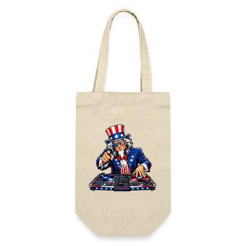 DJ Amerikanischer Patriot – USA Beats - Geschenkbeutel für Flaschen - Natur - Vorne