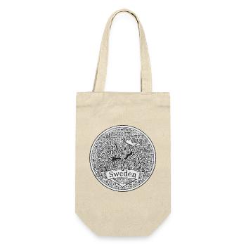 Schweden Moose Typografie - Geschenkbeutel für Flaschen - Natur - Vorne