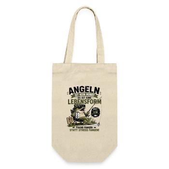 Angeln statt Stress Lebensform - Geschenkbeutel für Flaschen - Natur - Vorne