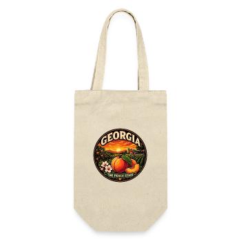 Georgia Das Peach State Retro Orchard Abzeichen - Geschenkbeutel für Flaschen - Natur - Vorne