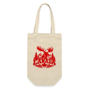 Canada Moose Crest - Geschenkbeutel für Flaschen - Natur - Vorne