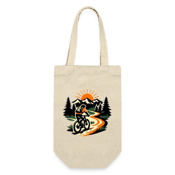 Mountain Bike Adventure – Cycling Outdoor Mountain - Geschenkbeutel für Flaschen - Natur - Vorne