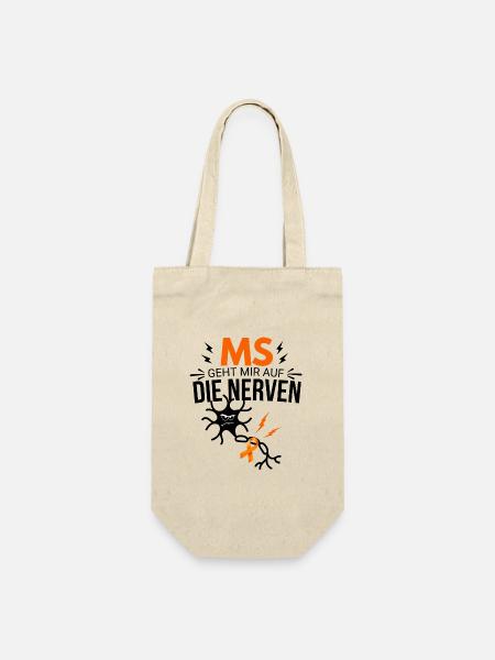 MS geht mir auf die Nerven – Multiple Sklerose - Geschenkbeutel für Flaschen - Natur