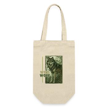 Jugendstil-Wildwolf - Geschenkbeutel für Flaschen - Natur - Vorne