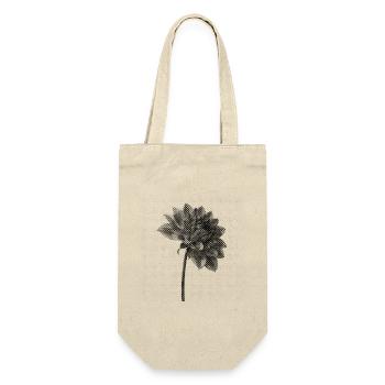 Graustufenblüte im Halbton-Bipmap-Effekt - Geschenkbeutel für Flaschen - Natur - Vorne
