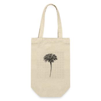 Graustufenblüte im Halbton-Bipmap-Effekt - Geschenkbeutel für Flaschen - Natur - Vorne