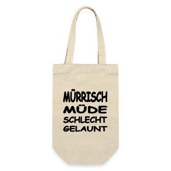 Müde - Geschenkbeutel für Flaschen - Natur - Vorne