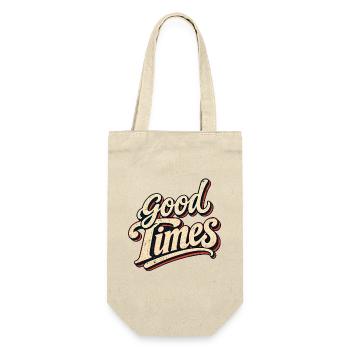 Good Times Retro Script - Geschenkbeutel für Flaschen - Natur - Vorne