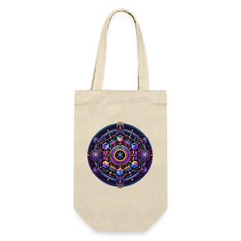 Psy Circle Kosmische Geometrie - Geschenkbeutel für Flaschen - Natur - Vorne
