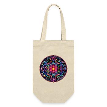 Psy Circle Neon Mandala - Geschenkbeutel für Flaschen - Natur - Vorne
