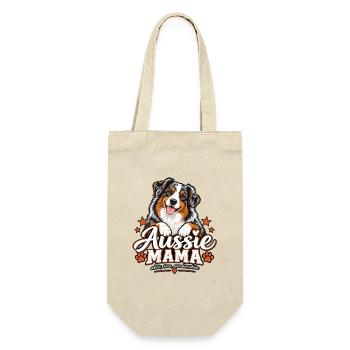 Aussie Mama – Geschenk für Aussie Fans - Geschenkbeutel für Flaschen - Natur - Vorne
